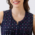 Women's Cotton Printed Round Neck Short Sleeve Night Suit Set | Capri Set | Casual Night Dress